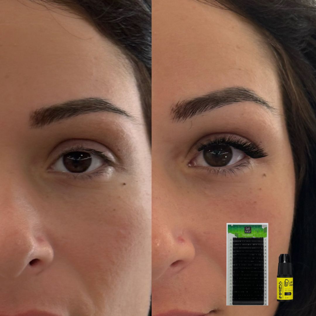 extensions de cils lé mat et colle excellent 20 lignes mix noir 